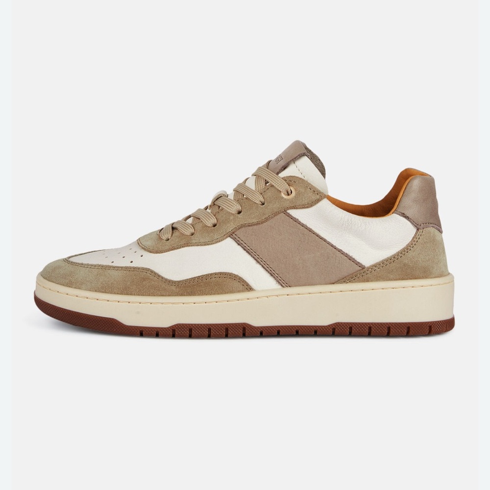 BOGGI Milano Men's Tan and White Casual Sneakers 10 NEW Made in Italy - Picture 1 of 10
